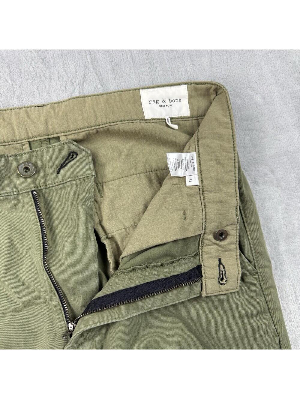 Rag and Bone Pants Men 31x30 Pale Army Green Fit 2 Stretch Twill Chino Preppy - Picture 4 of 12